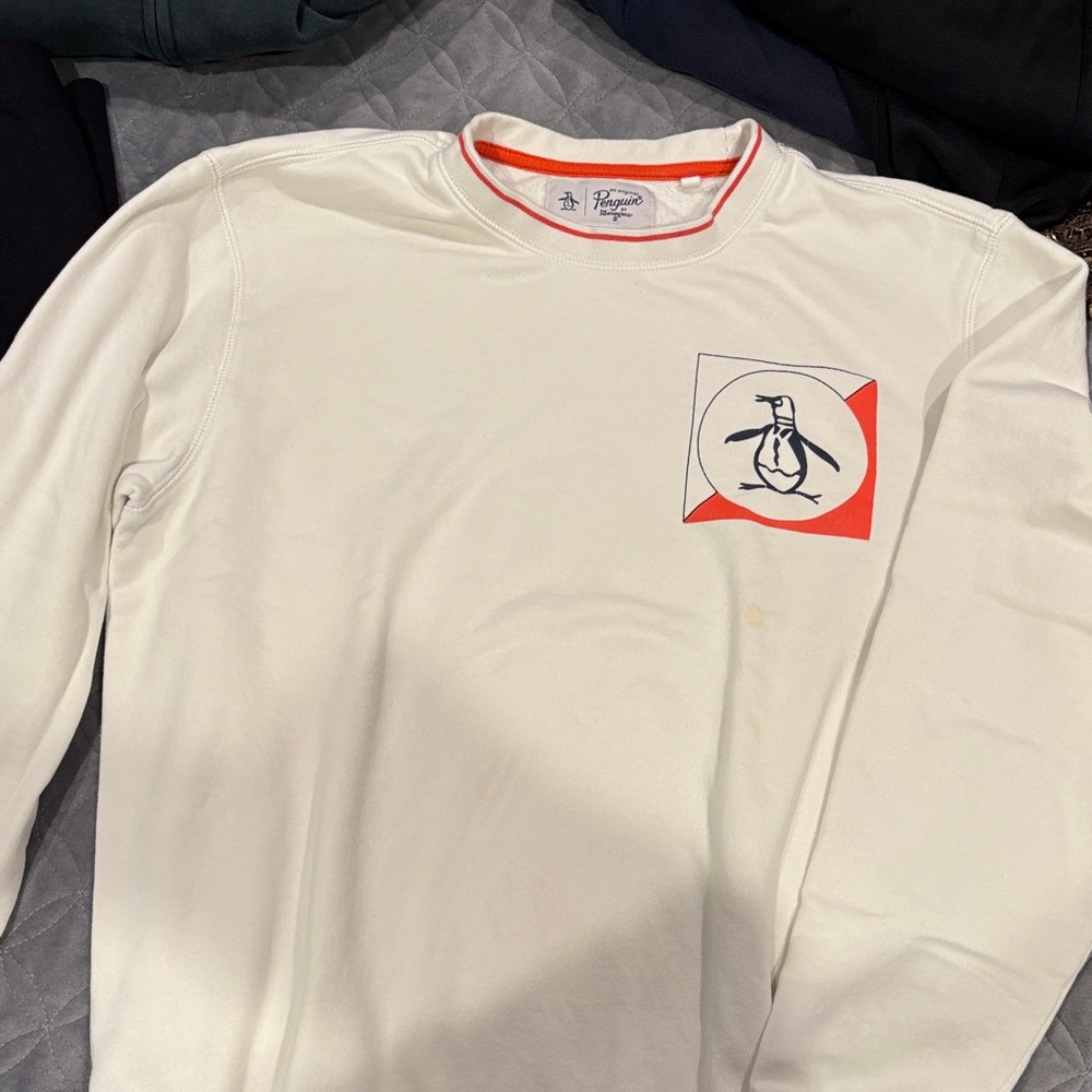 Original Penguin Men's White Long Sleeve Tee